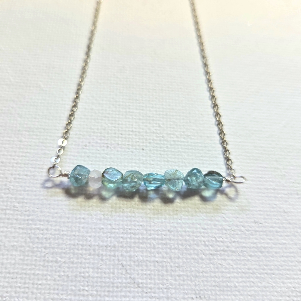 Dainty Apatite Necklaceankles. With Quartz